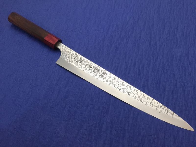 越前鍛冶 黒崎優 作 本鍛造 パウダーハイスR2鋼 筋引270mm 菱乱打鎚