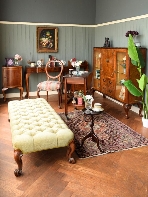 希少色・猫脚✨豪華アンティーク テレフォンベンチ✨ グリーン 英国調