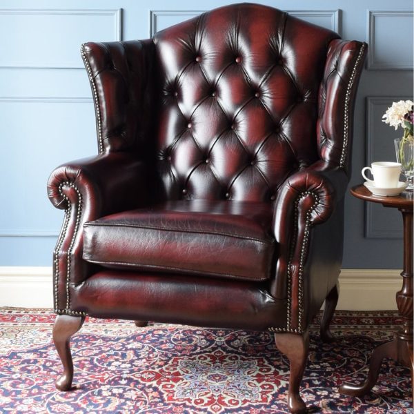 サ*️様 英国アンティークチェスターフィールドアームチェア/本革