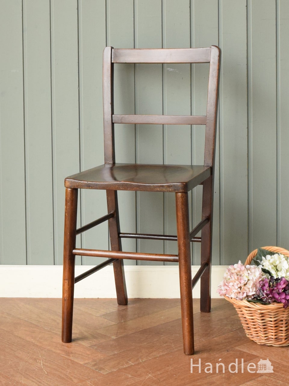イギリス アンティーク 家具 キッチンチェア 2脚セット 英国 4742e