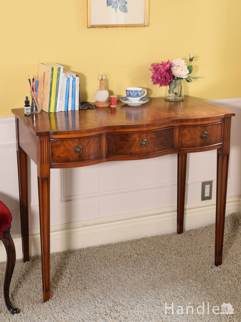 良品 シャビーシック木製コンソール引き出し付き 良品 シャビーシック