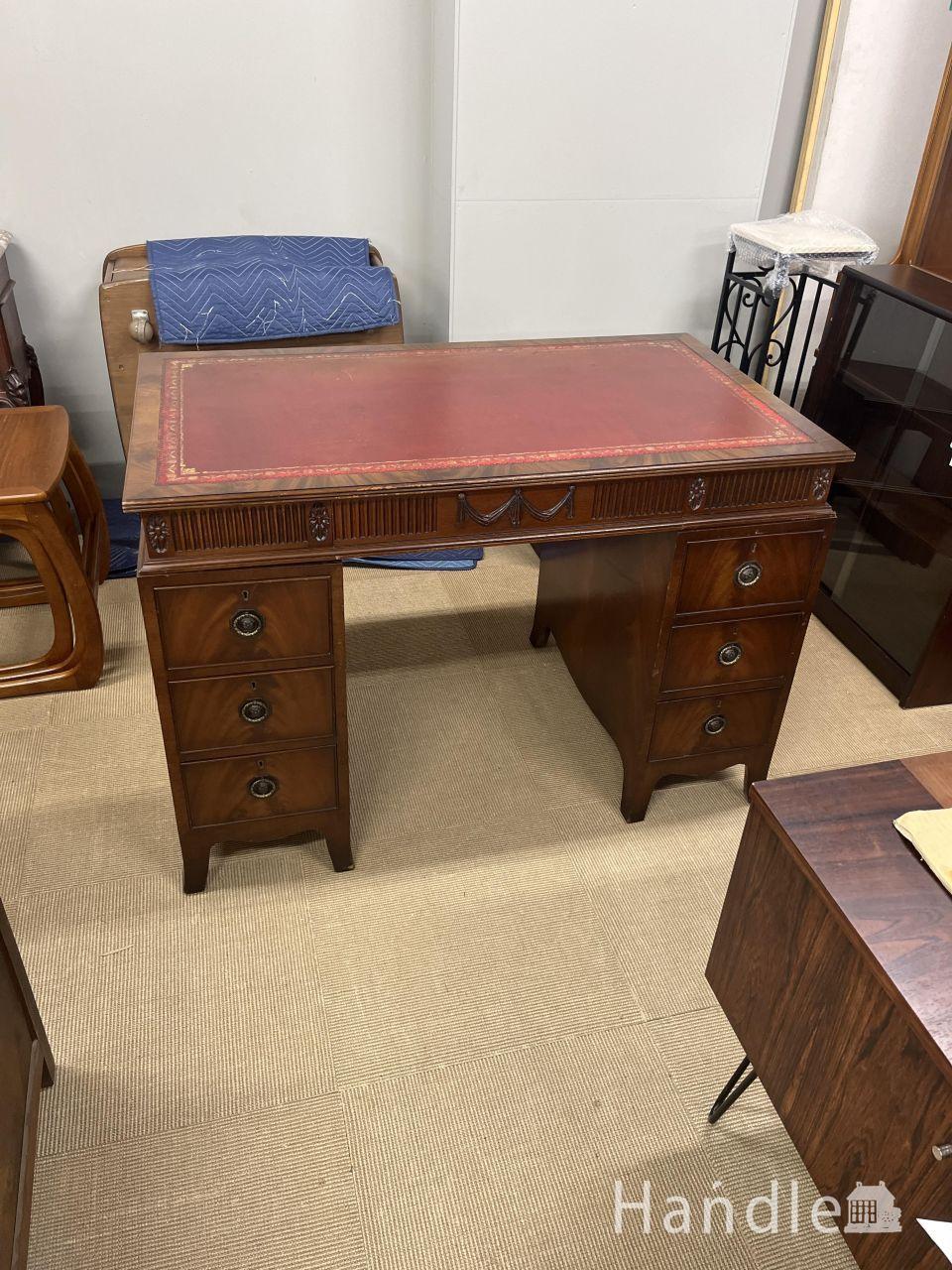 英国アンティーク古木デスク/作業台/勉強机/木製テーブル/オフィス(89