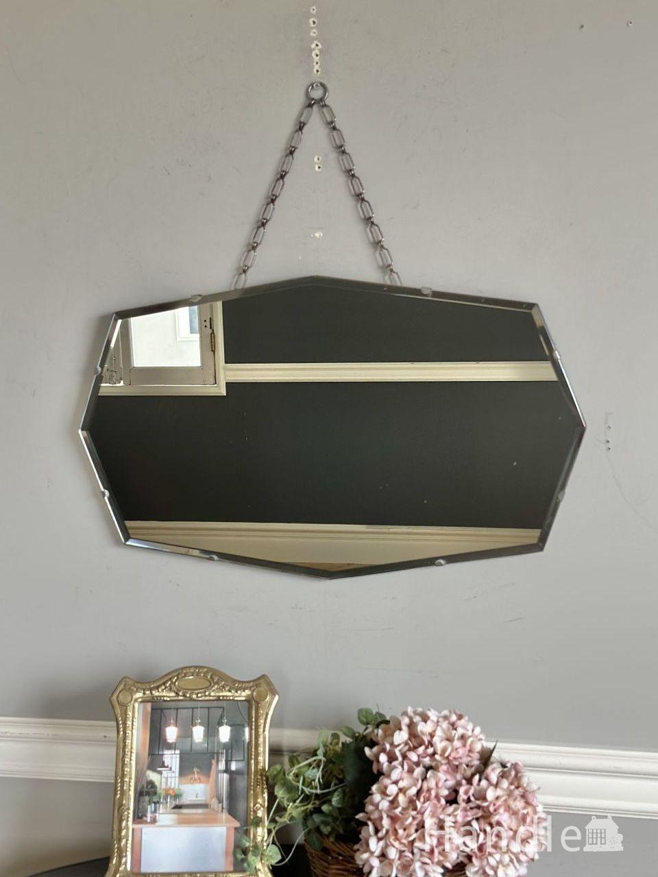 イギリスから届いたおしゃれなアンティークミラー、縁取りの