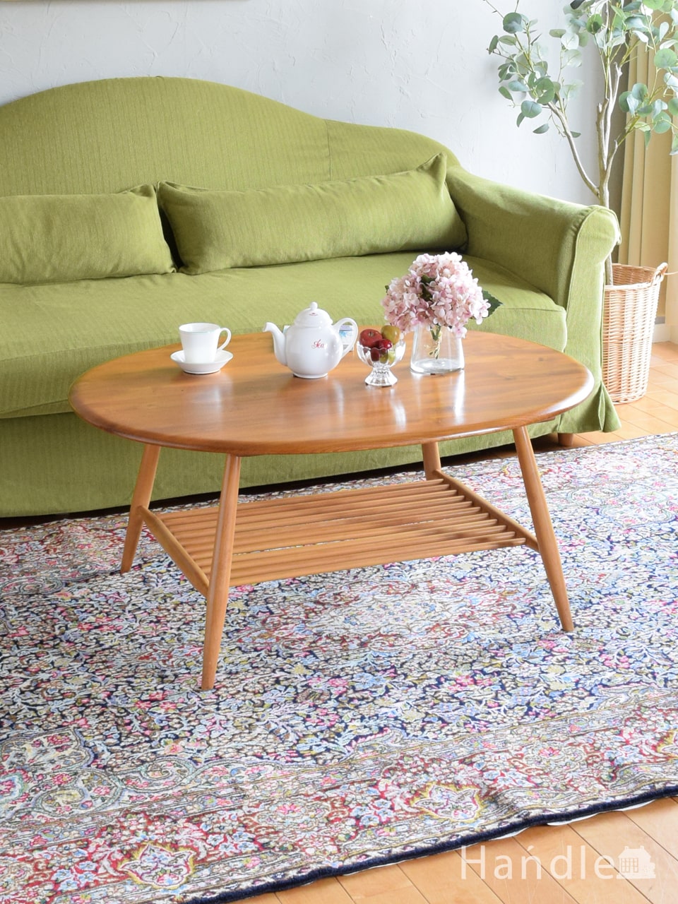 G-PLANのコーヒーテーブル、タイルトップのビンテージ家具(k-1228-f