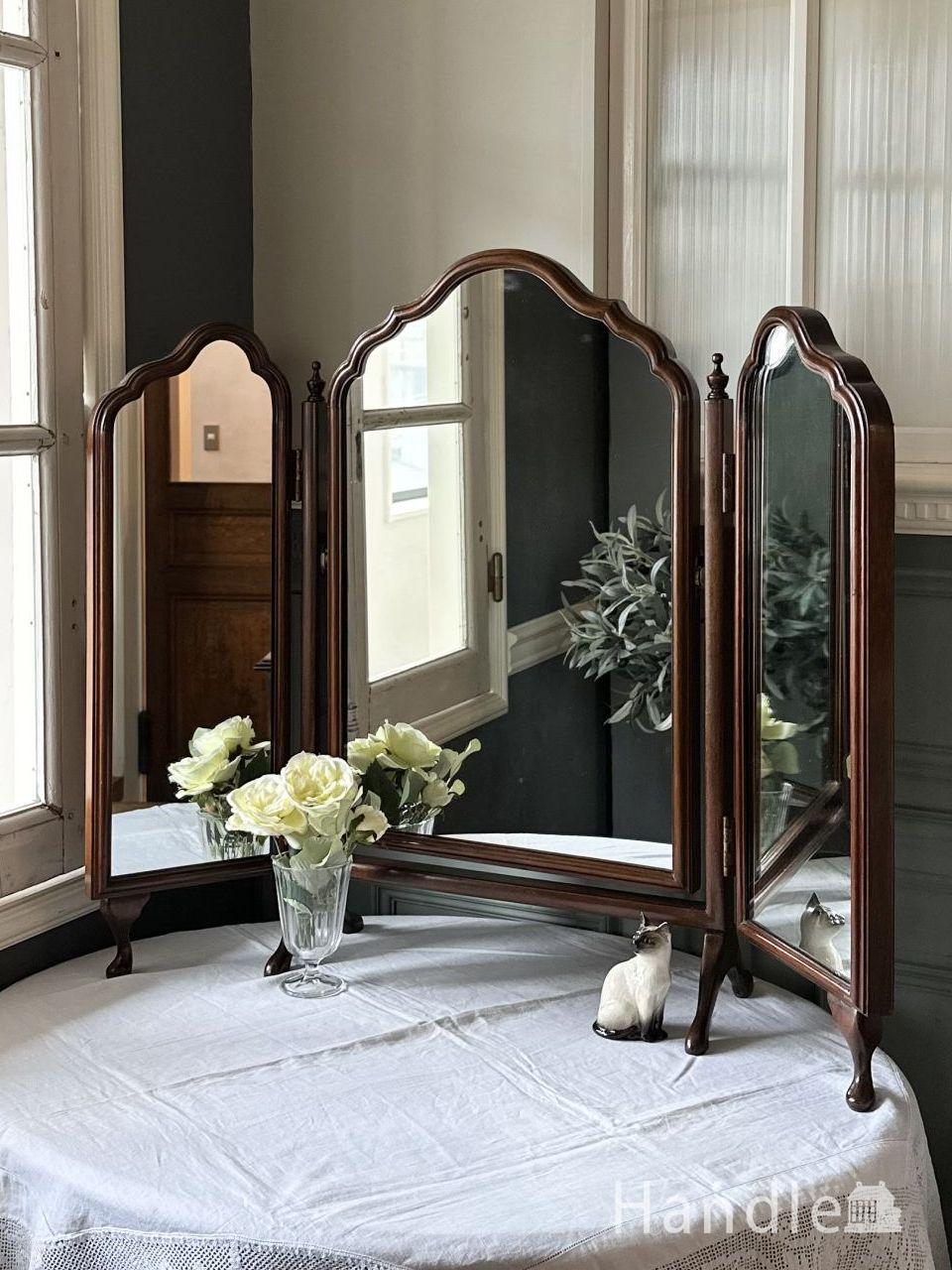 英国製 ヴィンテージ MERIDES パブミラー 鏡 アンティーク オシャレ