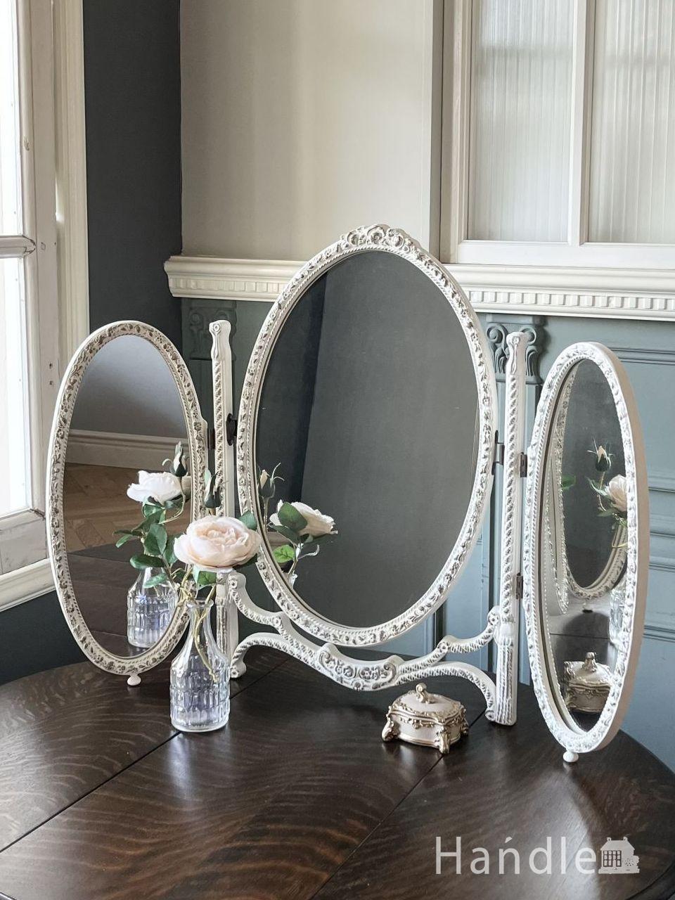 アンティークのミラー、姿見にもなるモールディングミラー（壁掛け鏡