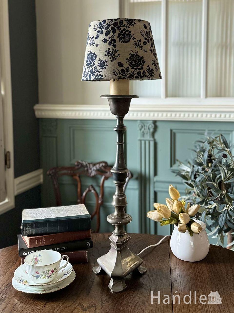 イギリスアンティークのスタンドライト、キャンドル型のおしゃれな
