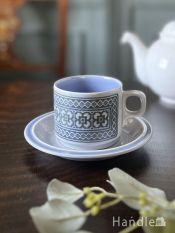 デンビー社（DENBY）のビンテージカップ＆ソーサー、GREEN WHEAT(青い