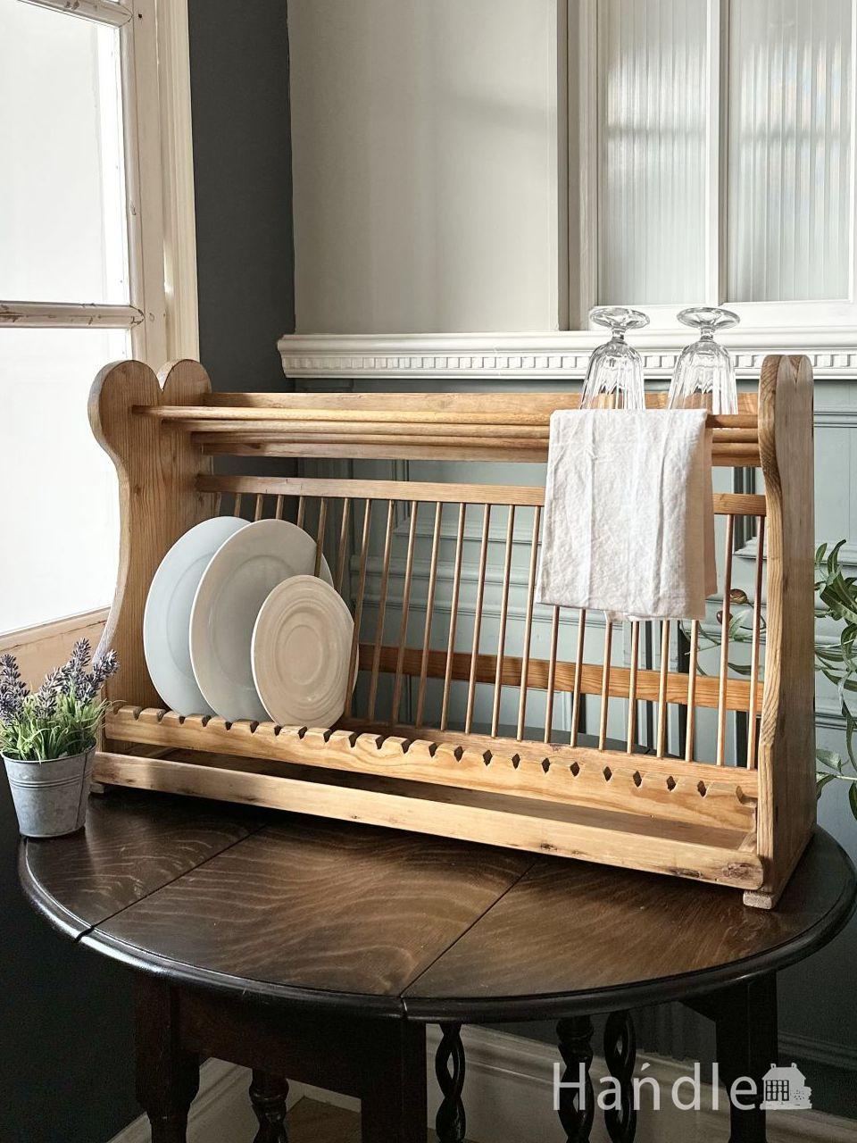 アンティーク カントリー パイン材 コーナーキャビネット シェルフ