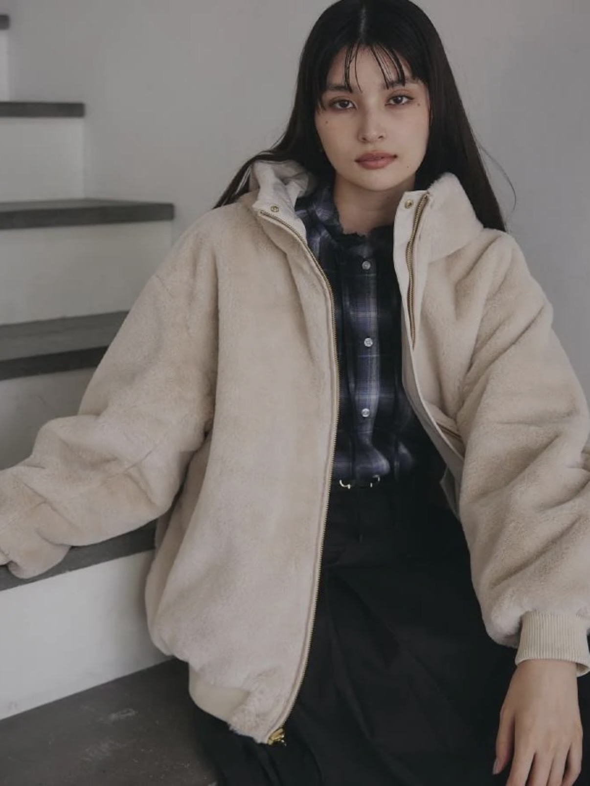 THE SHOP TK | 《レディース》リバーシブル フェイクファーブルゾン