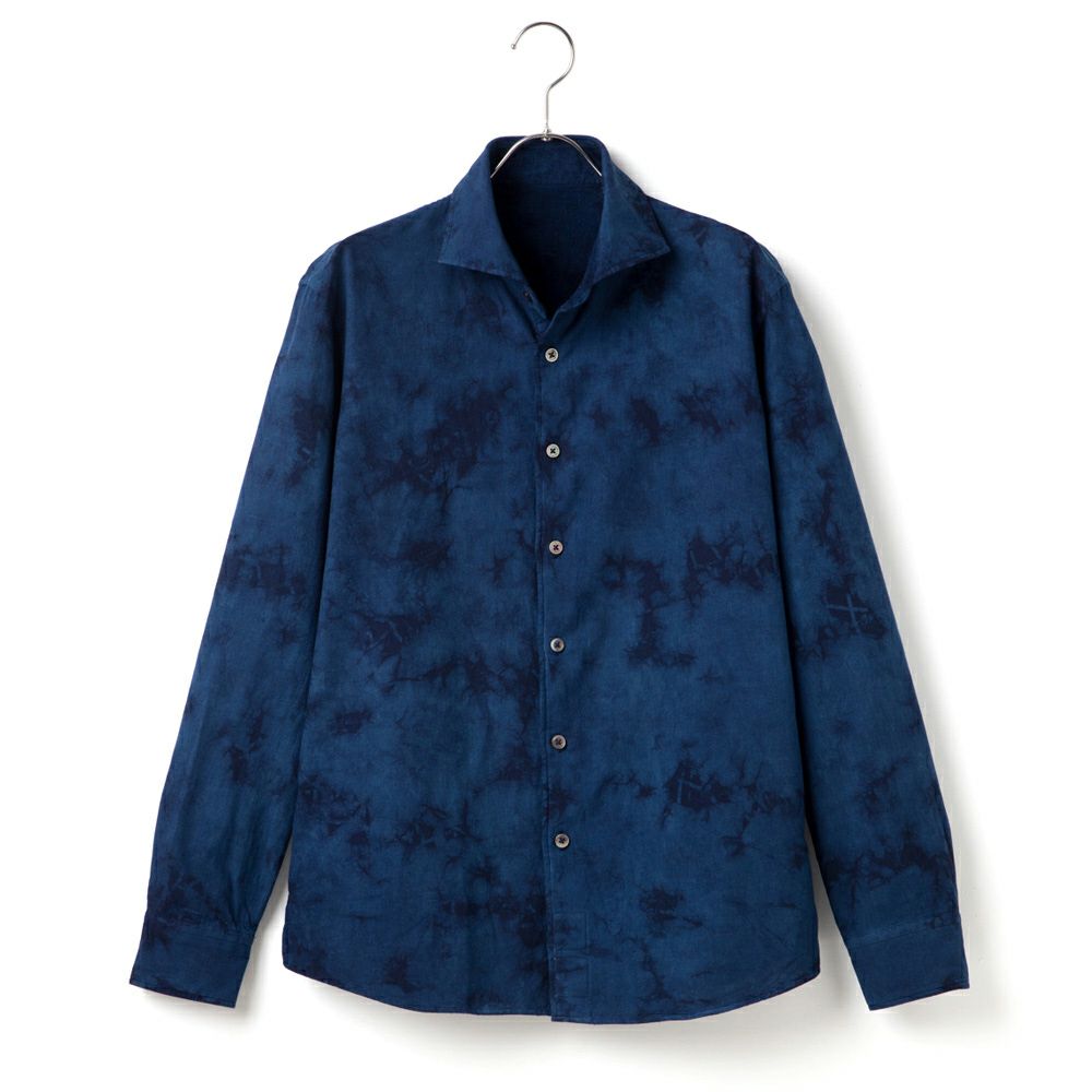 今治プレミアムパイル×徳島本藍】藍染メンズ カジュアルシャツ 長袖