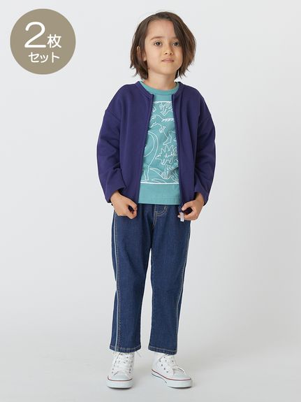 ジップアップカーディガンTシャツセット（Tシャツ）｜hakka kids