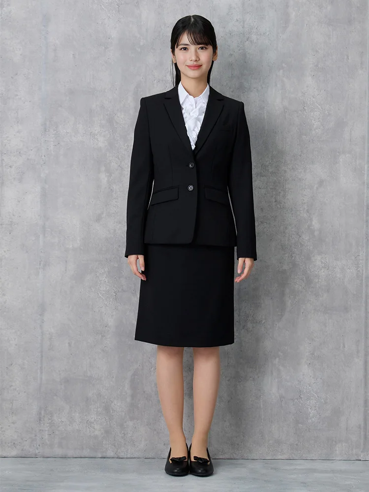 ウォッシャブル】タイトスカート 黒無地 ビエラスティコ 無地 ViVi