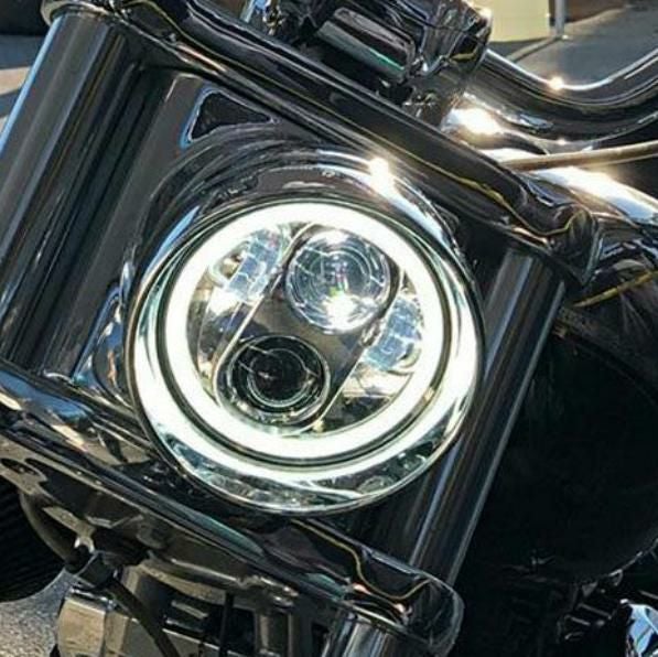 SALE】HOGWORKZ 5-3/4インチ LEDヘッドライト ホワイトHALOリング