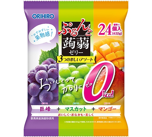 ぷるんと蒟蒻ゼリーパウチ 大袋 カロリーゼロ 巨峰＋マスカット＋