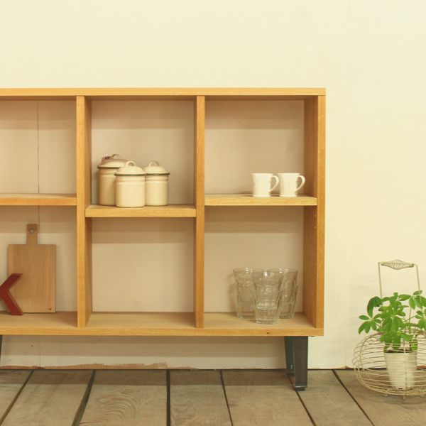 オープンシェルフ (無垢材×アイアン)