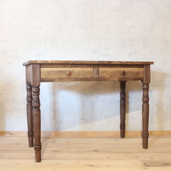 ろくろ脚デスク・引き出し付き