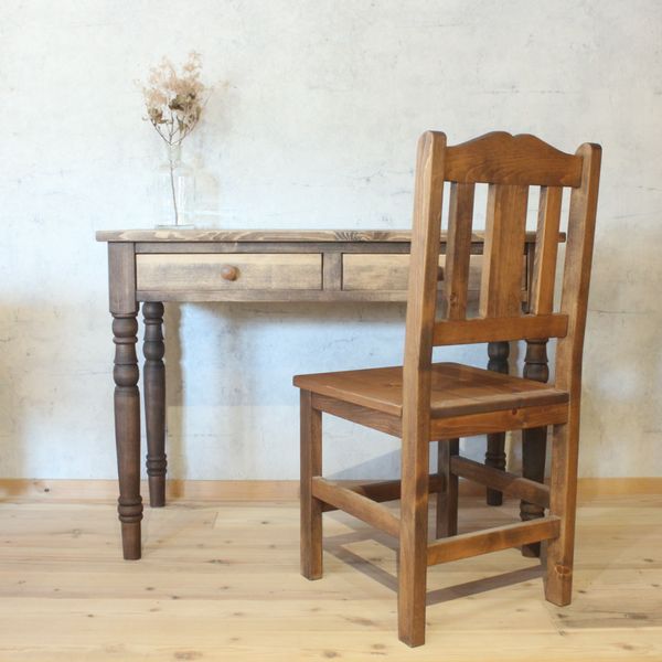 ろくろ脚デスク・引き出し付き