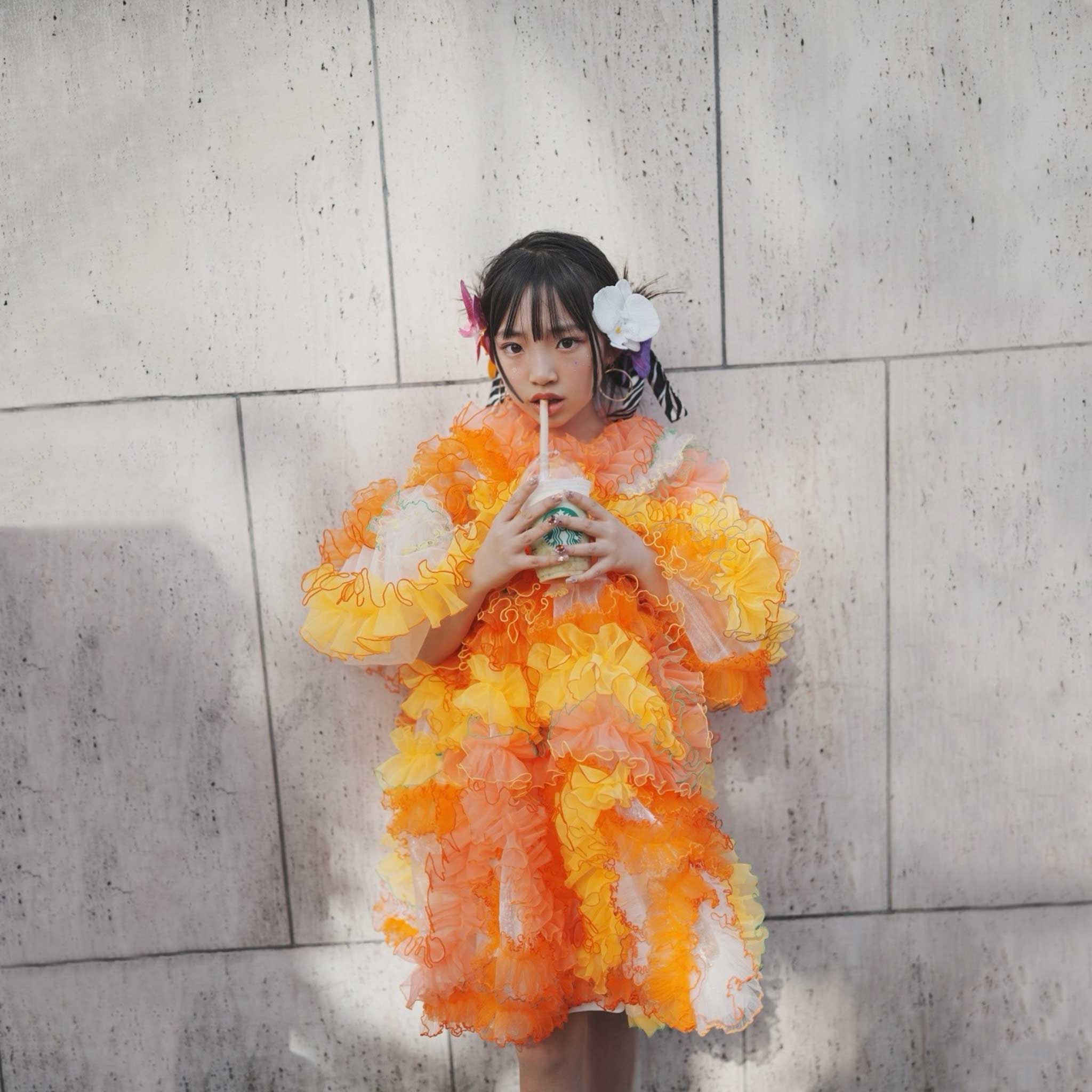 ramarama｜ジューシーなオレンジタルトのドレス｜キッズレンタルドレス