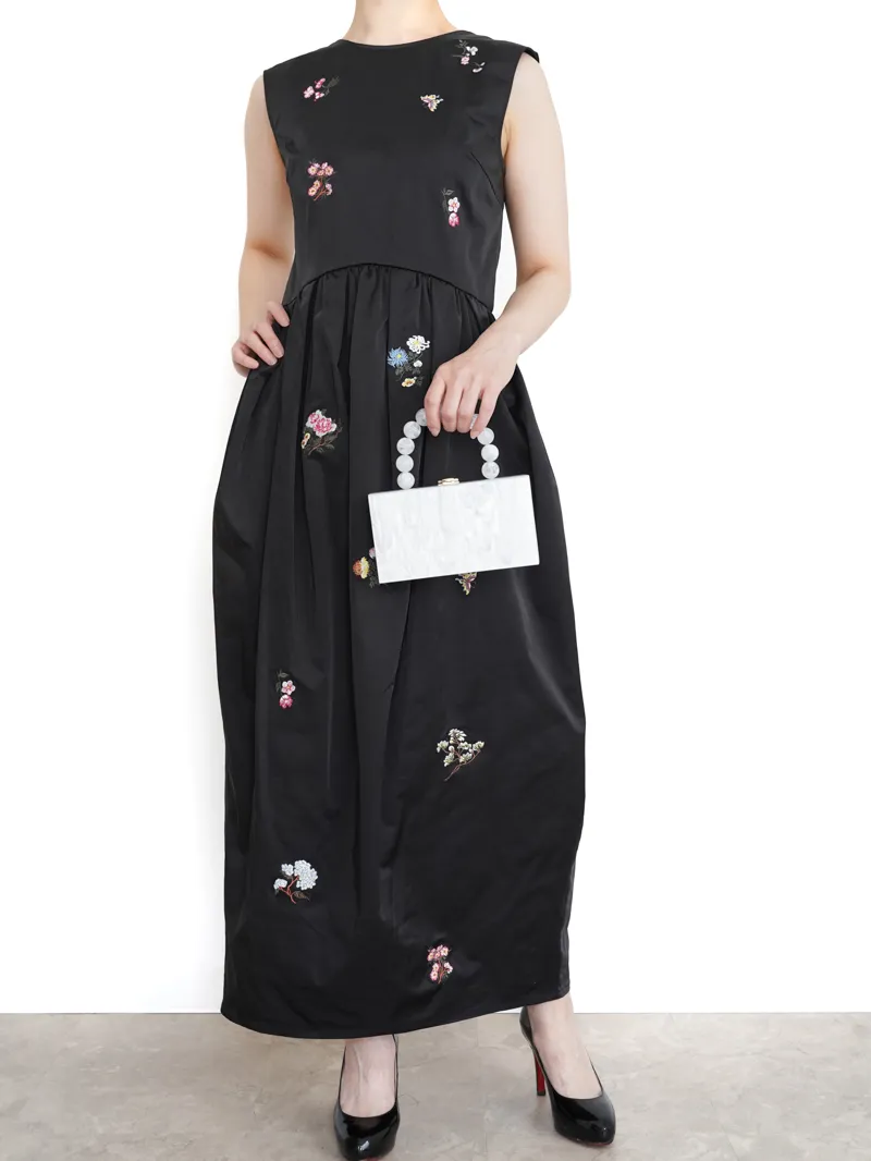 Ameri VINTAGE（アメリ ヴィンテージ）EMBROIDERY DRESS（ブラック/S