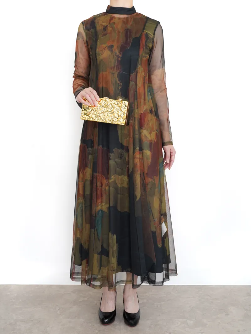Ameri VINTAGE（アメリ ヴィンテージ）UND GYPSUM ART DRESS（カーキ/M