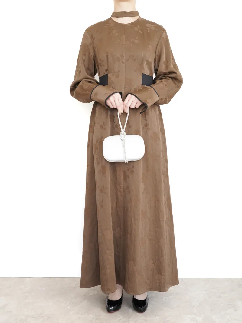 CLANE（クラネ）VINTAGE FLOWER SATIN DRESS（ブラウン/1） | ブランド