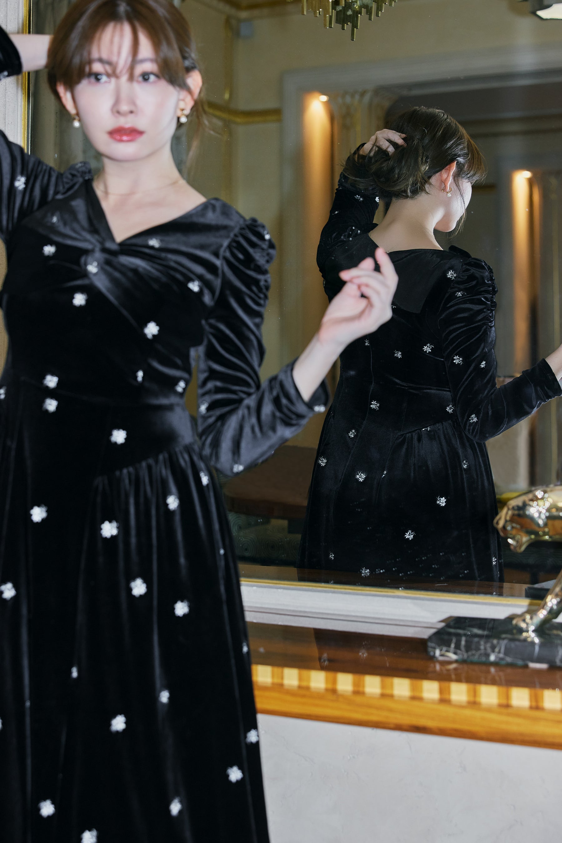 Belmont Floral Velour Dress