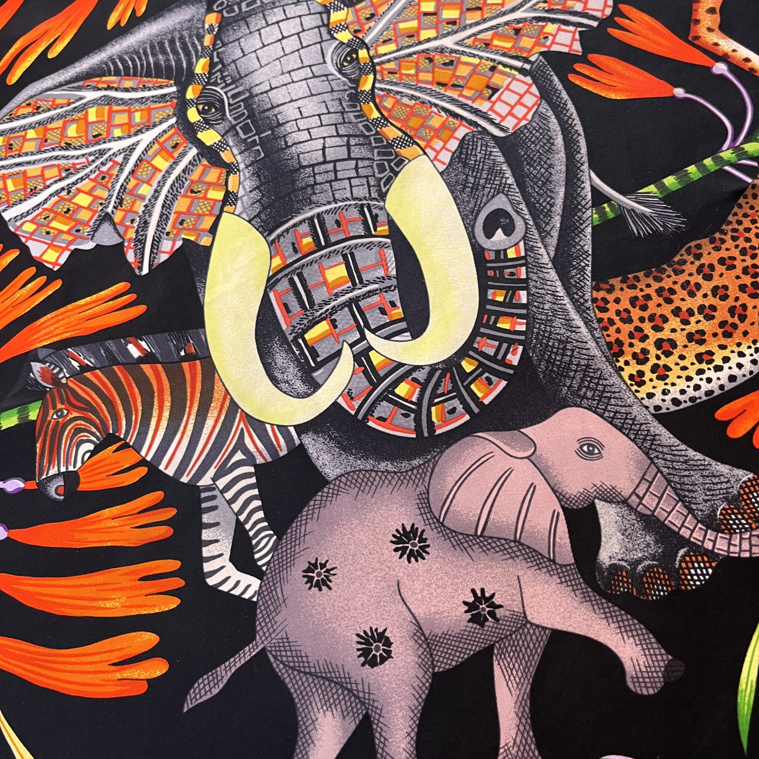 Hermes Scarf La Marche du Zambeze Ardmore Artists Elephant Zebra