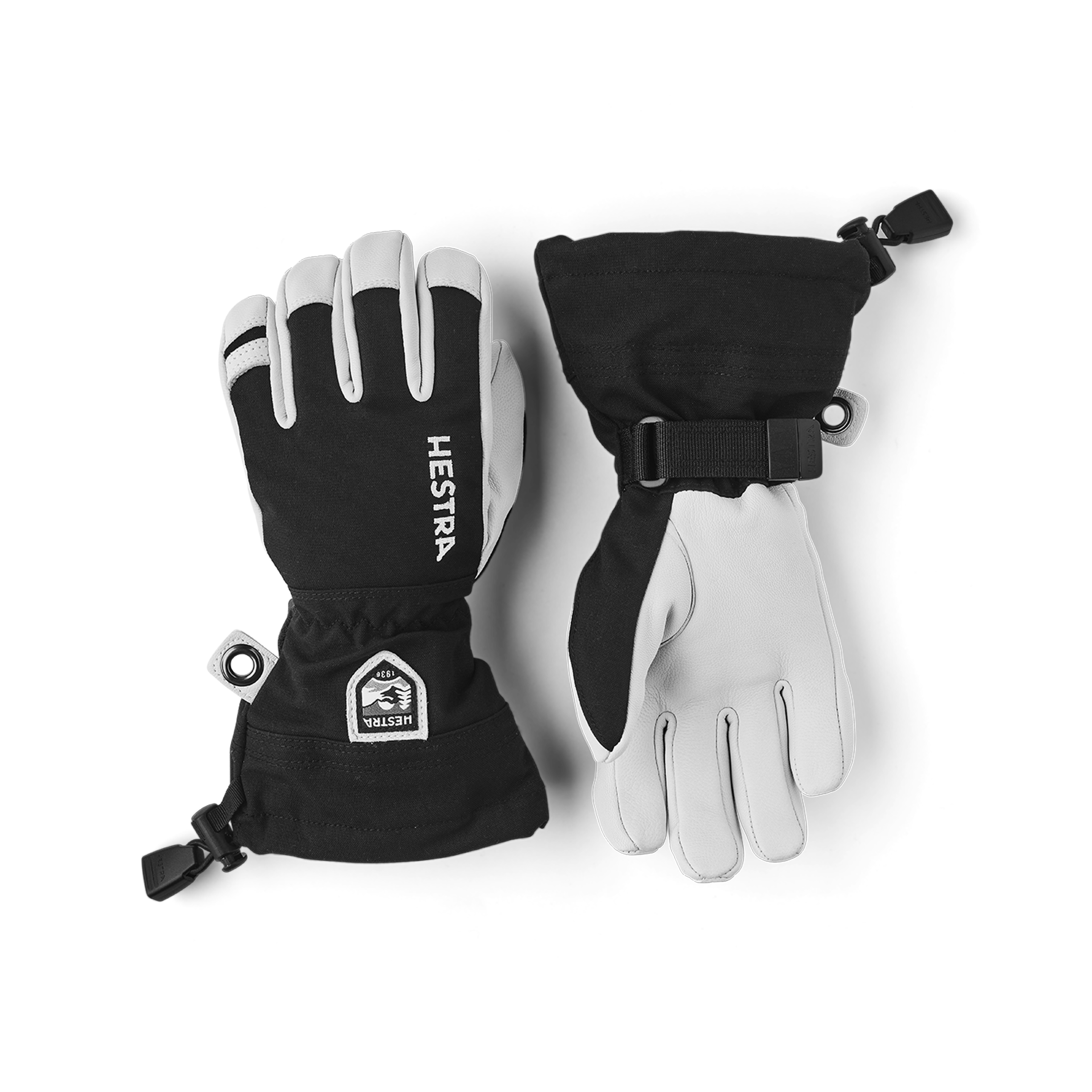 Army Leather Heli Ski Jr. - Black | Hestra Gloves