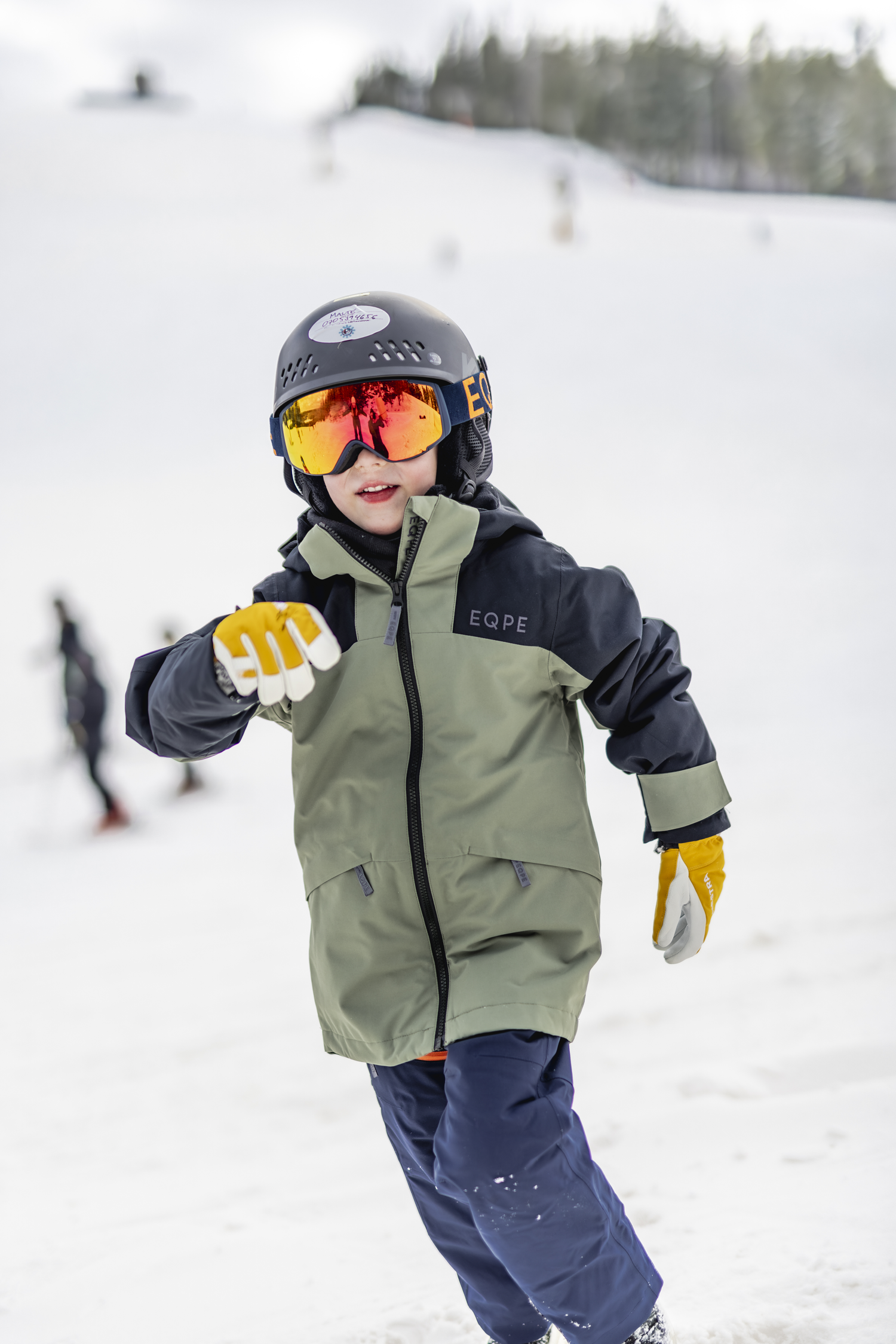 Army Leather Heli Ski Jr. 5-finger - Mustard | Hestra Gloves