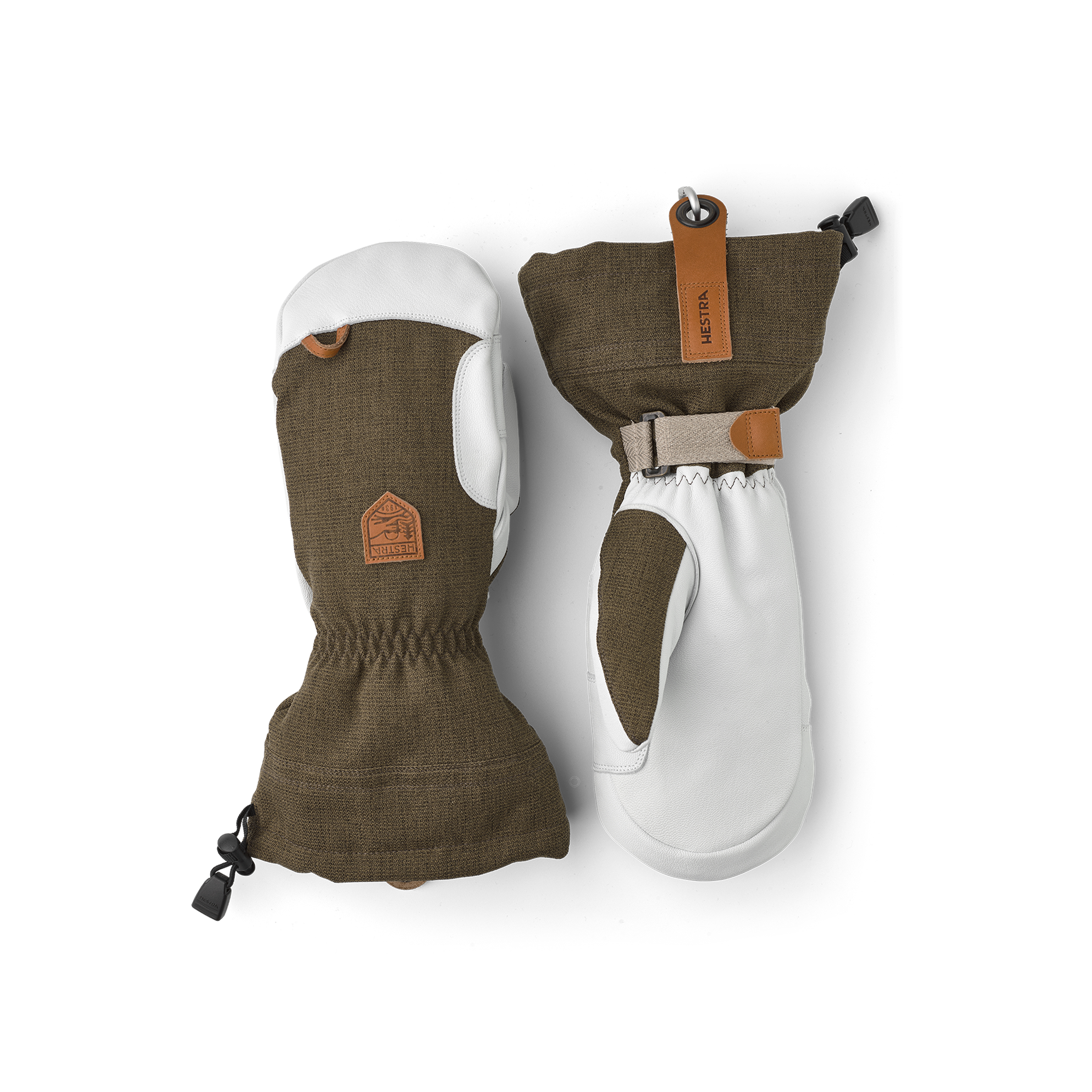 Army Leather Patrol Gauntlet Mitt - Olive | Hestra Gloves