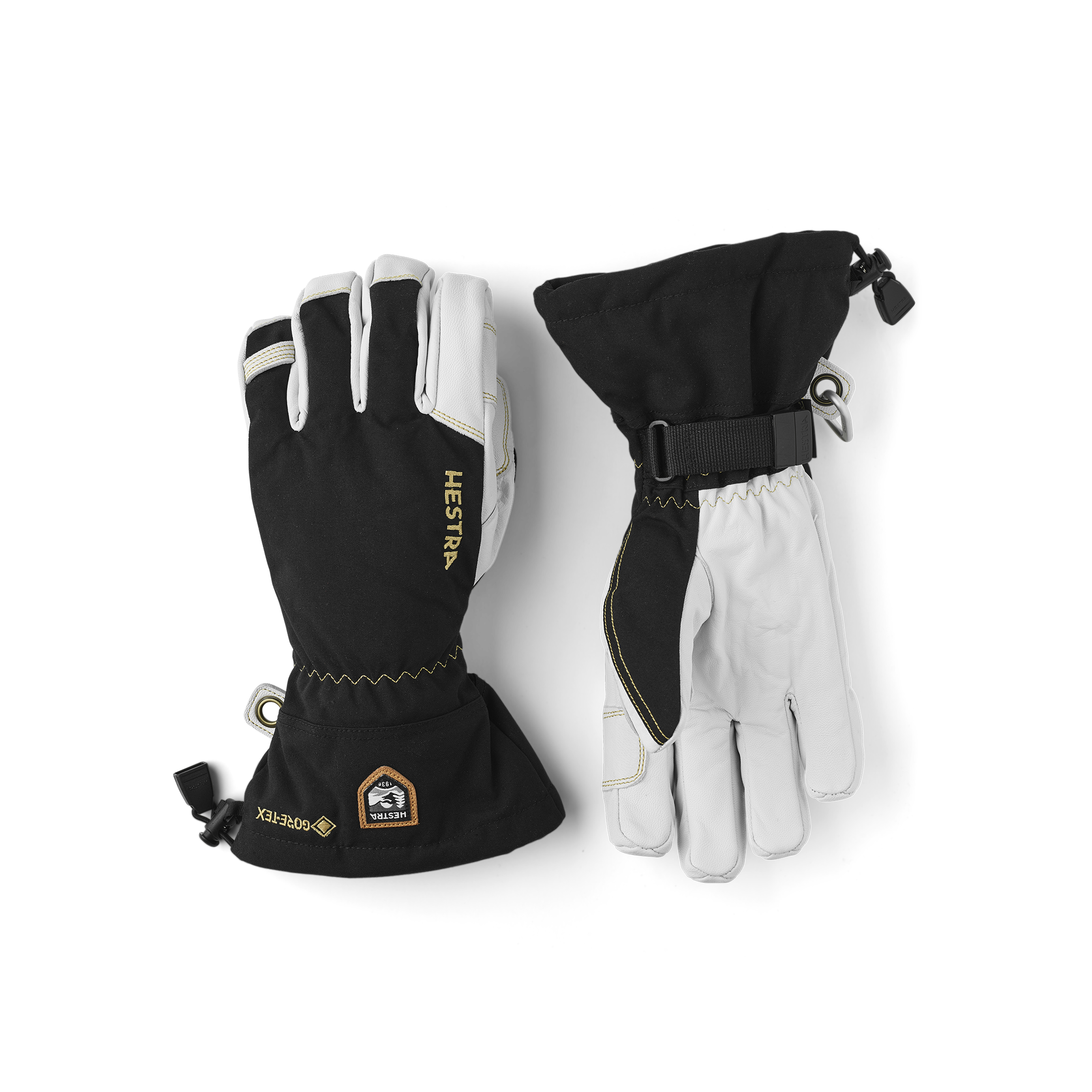 Army Leather Gore-Tex - 5 finger - Black/Natural Grey | Hestra Gloves