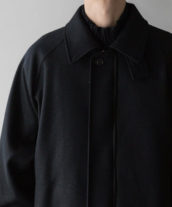 stein / シュタイン】OVERSIZED MELTON HARRINGTON ZIP JACKET - BLACK