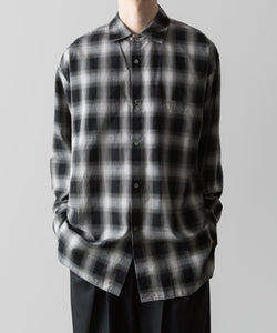 ssstein / シュタイン】OVERSIZED DOWN PAT SHIRT - BLACK OMBRE