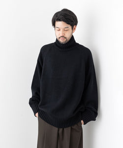 stein / シュタイン】EX FINE LAMBS LOOSE HIGH NECK KNIT LS - BLACK