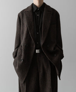 ssstein / シュタイン】OVERSIZED PEAK LAPEL JACKET - DARK BROWN