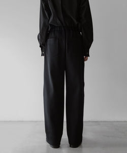 stein / シュタイン】CUPRO BICOLOR WIDE TRACK PANTS - BLACK × BLACK