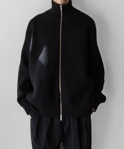 stein / シュタイン】OVERSIZED DRIVERS KNIT ZIP JACKET - BLACK
