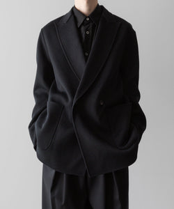 ssstein / シュタイン】REVERSIBLE PEAK LAPEL JACKET - BLACK × BLACK