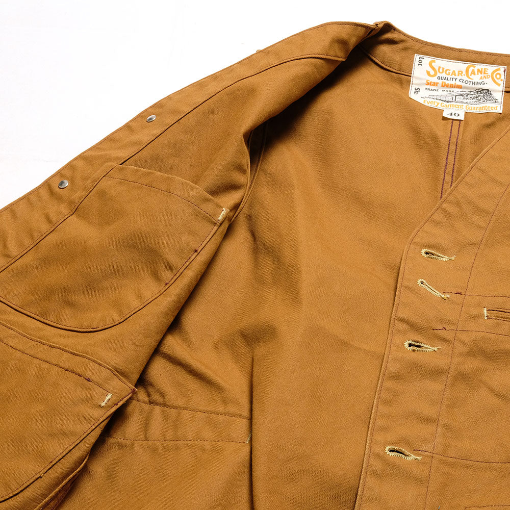 SUGAR CANE 13oz. BROWN DUCK WORK VEST SC14375 – HINOYA Online Store