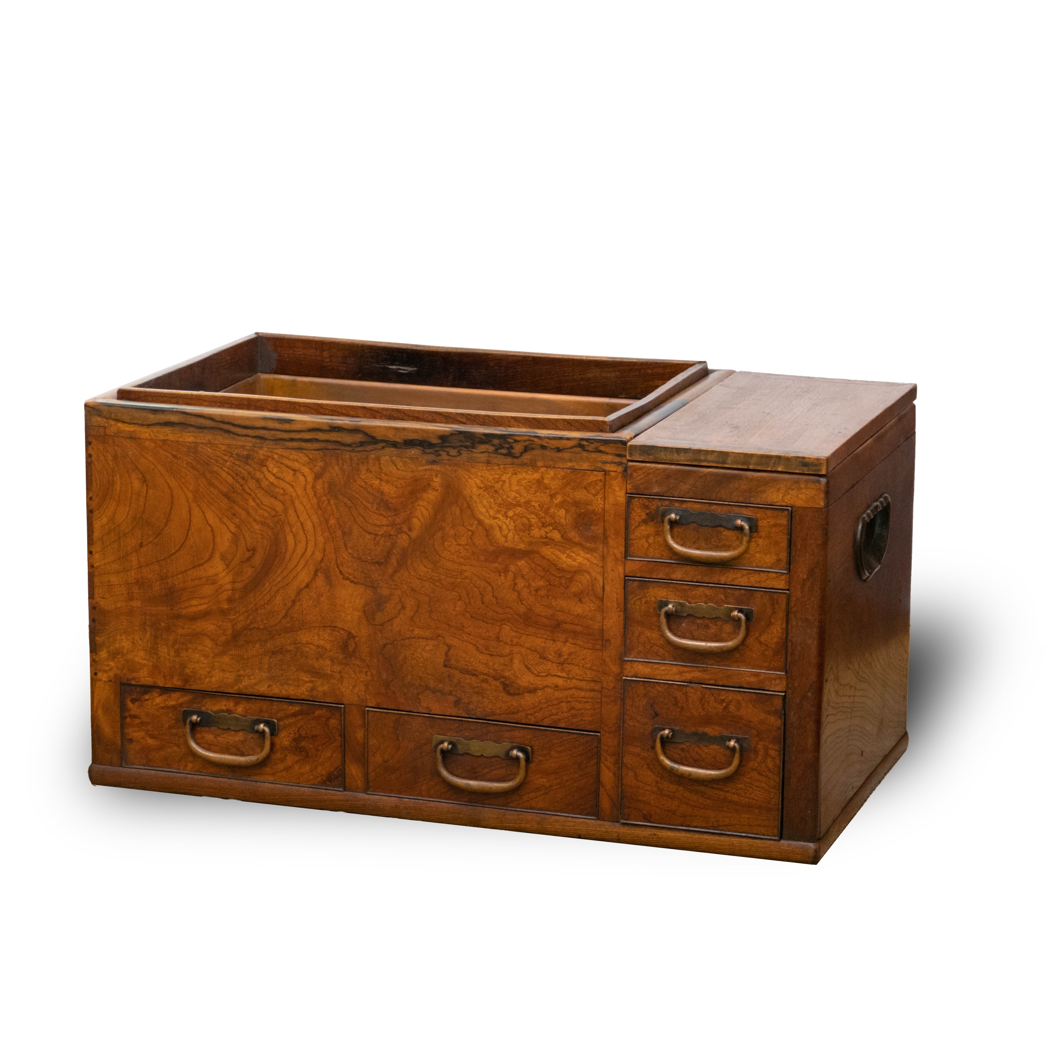 長火鉢（関東火鉢）火箸・炭付き 長火鉢（関東火鉢）火箸・炭付き