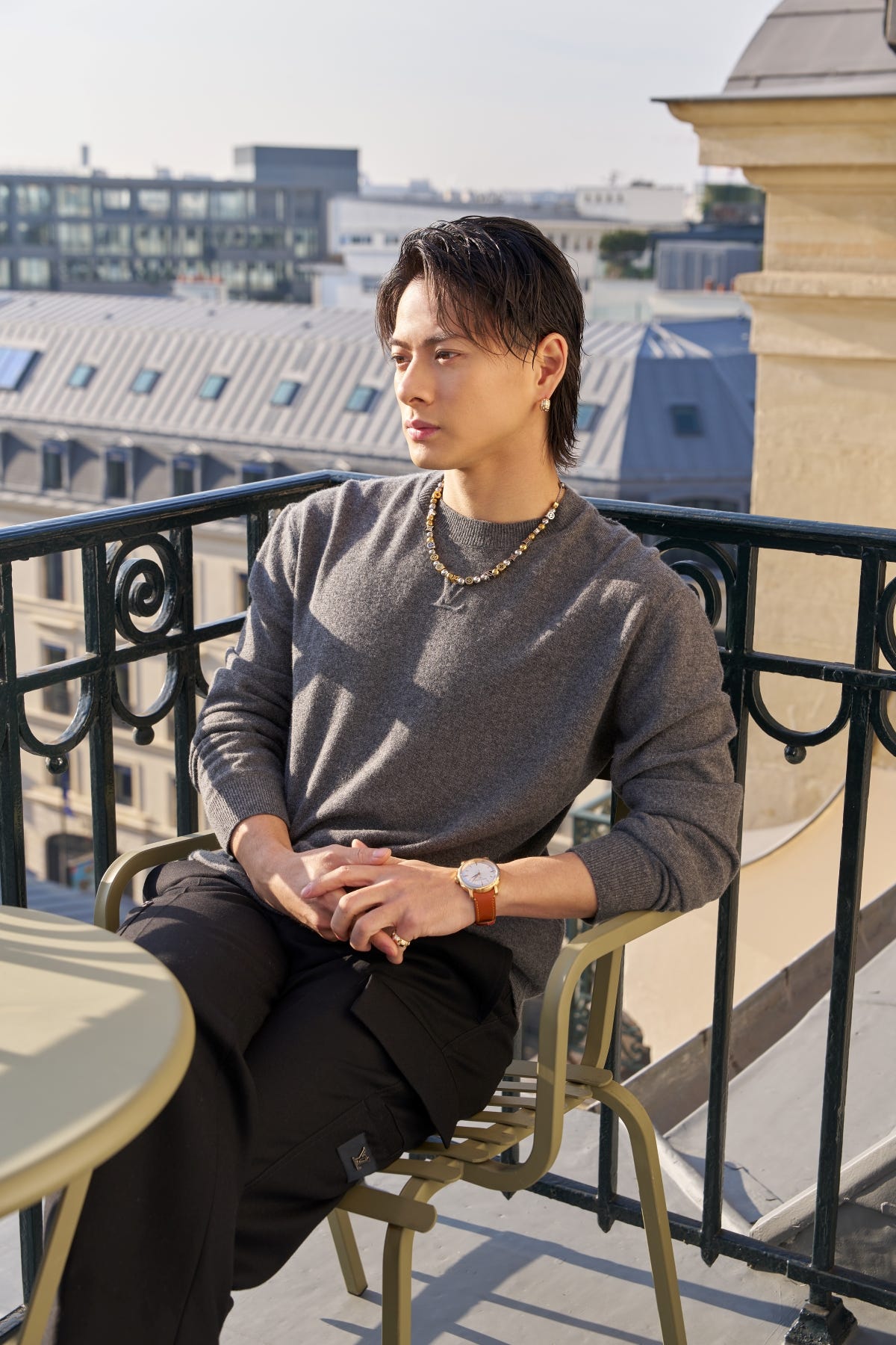 平野紫耀着用Louis Vuitton オリーブ トレーナー Mサイズ 平野紫耀が