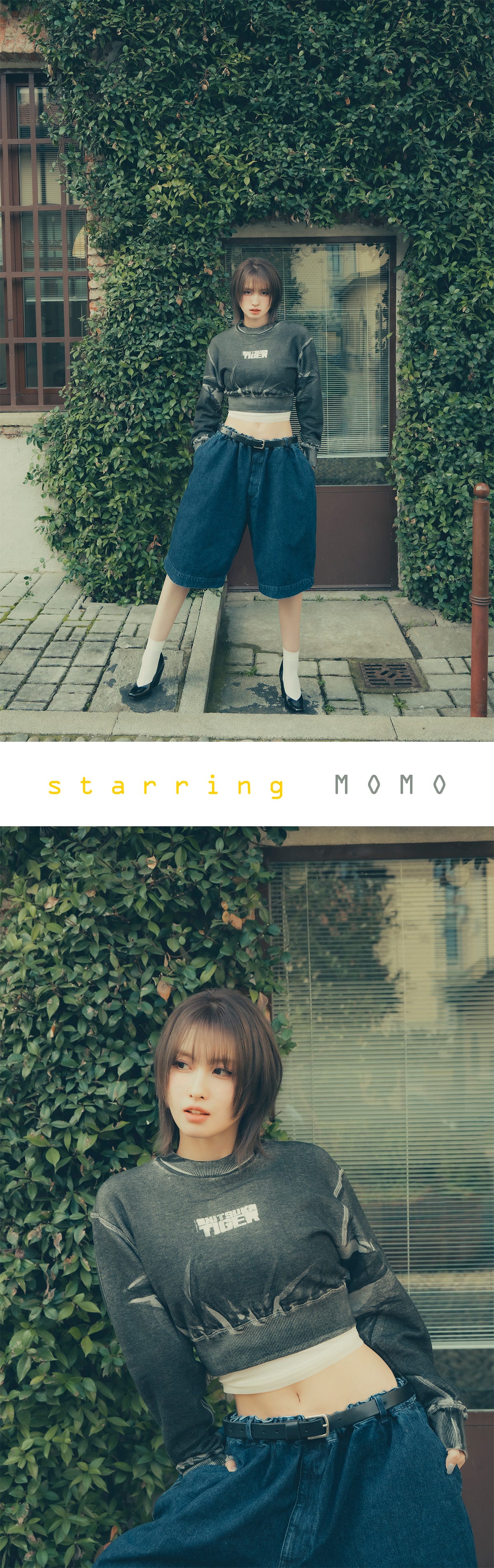 春のビートにのせて。MOMOが彩る「オニツカタイガー」