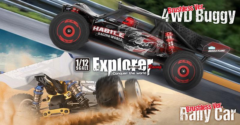 WLtoys 1/10「MATCH」と 1/12「Explorer」ブラシレスVerが12月中旬発売