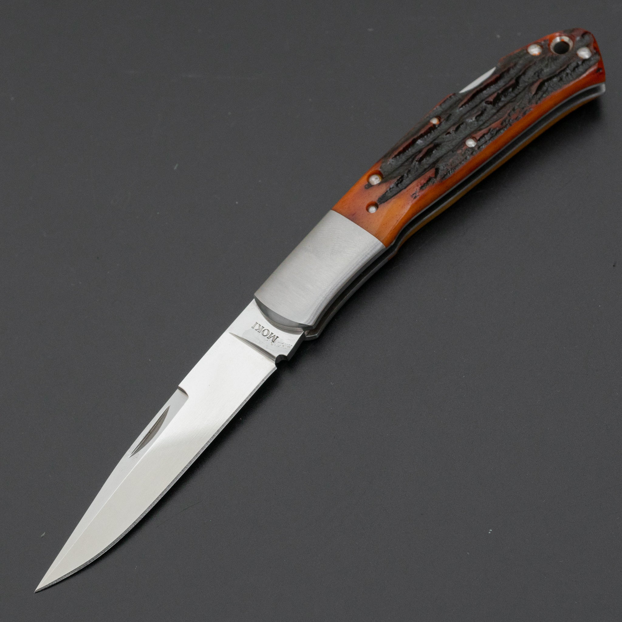 MOKI Kronos Folding Knife Stag Bone Handle (Large) – HITOHIRA