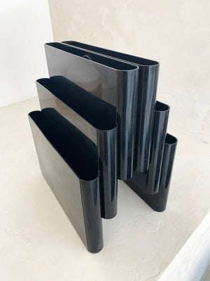 1970s Black Plastic Kartell 3-Tiered Magazine Rack – Home Union NYC