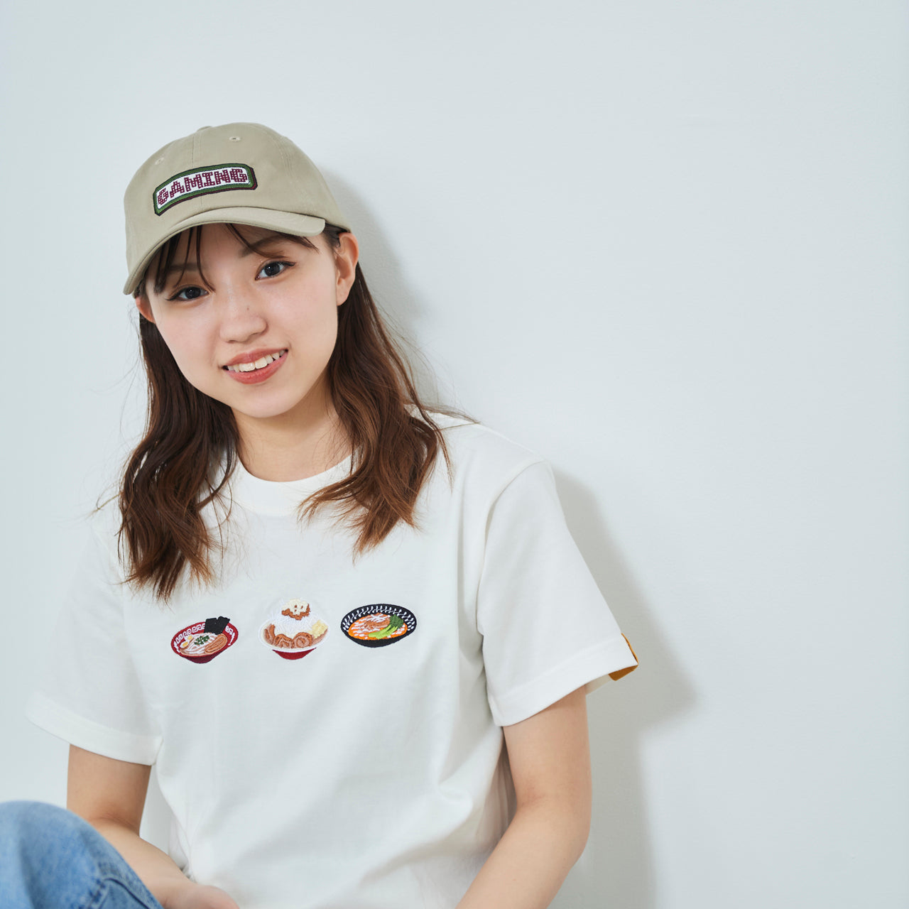 ラーメン Tシャツ レディース 刺繍 honok