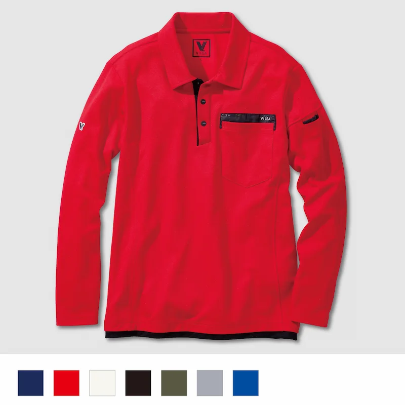 501長袖ポロシャツ - HOOH VILEA 作業着と電動ファン付き快適ウェアの