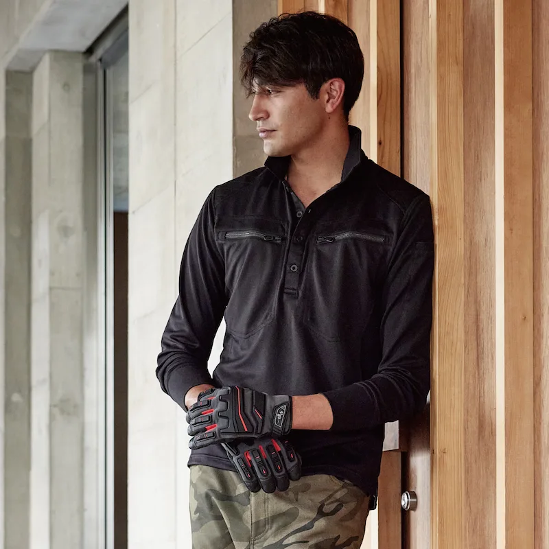 270ミニ衿長袖ポロシャツ - HOOH VILEA 作業着と電動ファン付き快適