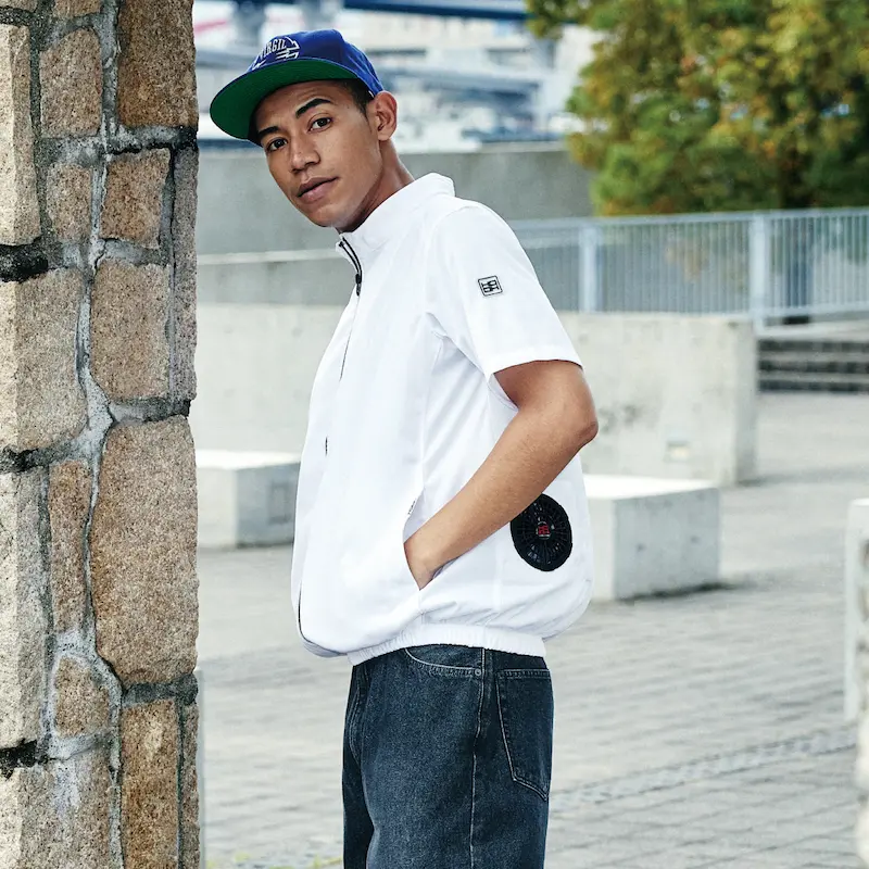 V771半袖ニットブルゾン 空調機能を取り入れたファン付き作業服- HOOH